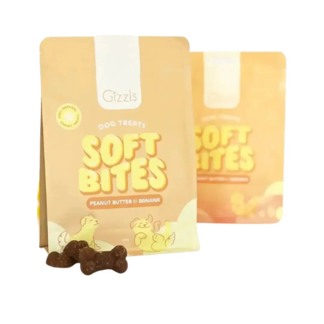 Gizzls Soft Bites Peanut Butter & Banana Dog Chew Treats