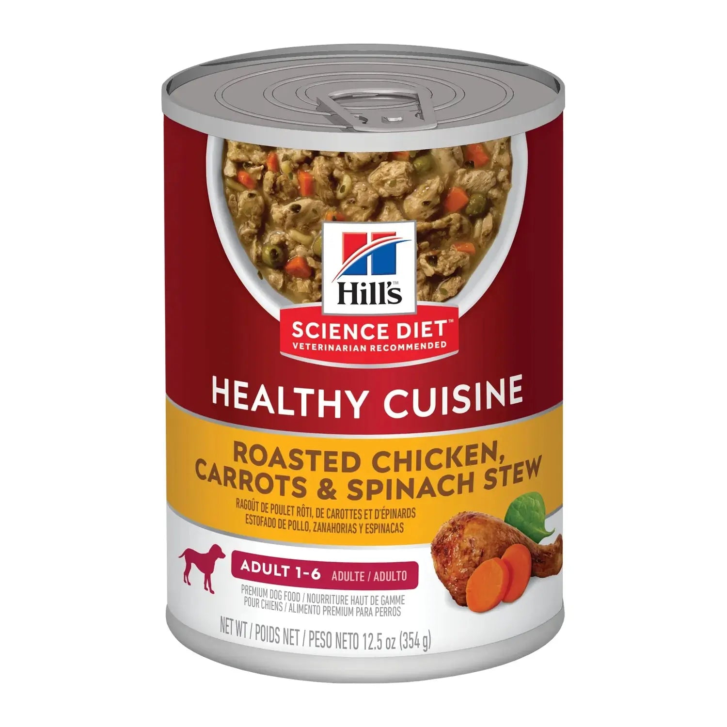 Hill's Science Plan Adult Chicken & Carrot Stew wet dog food tin, front of pack