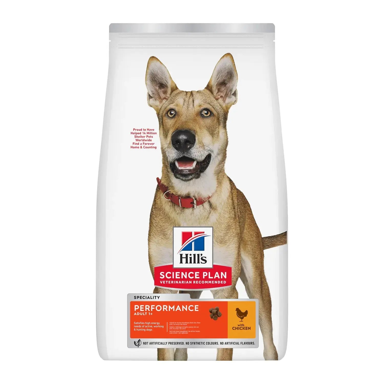 Hill's Science Plan Adult Performance Chicken dry dog food bag, front of pack
