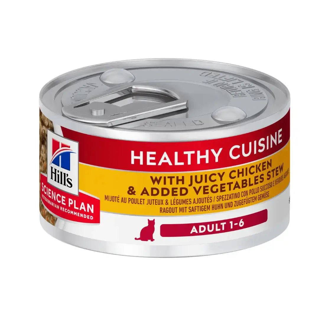 Hill's Science Plan Feline Adult Chicken & Rice Stew Wet Cat Food Tin   | Canine & Co