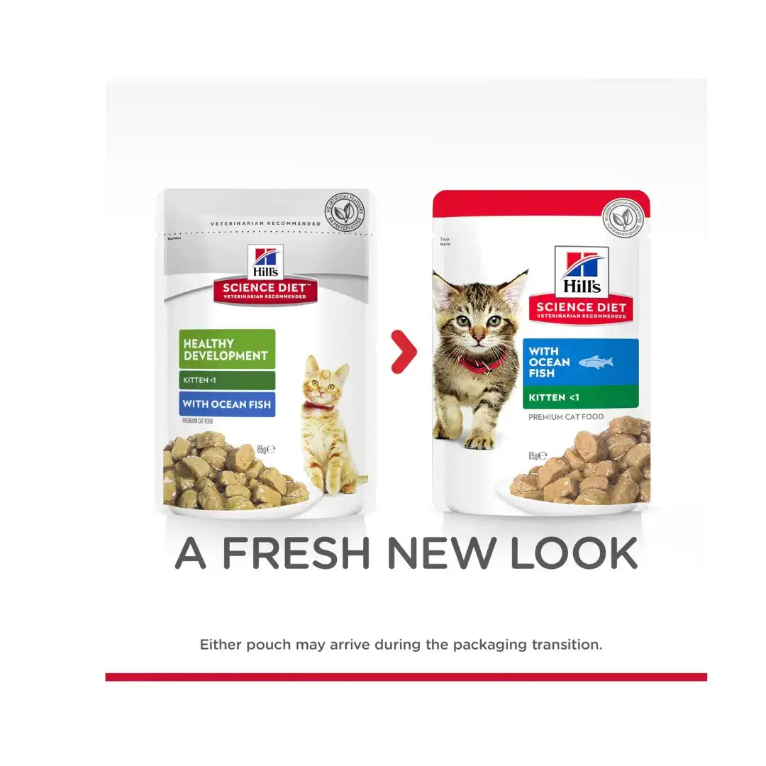 Hill's Science Plan Feline Kitten Chicken & Ocean Fish Multipack Wet Cat Food Pouch   | Canine & Co