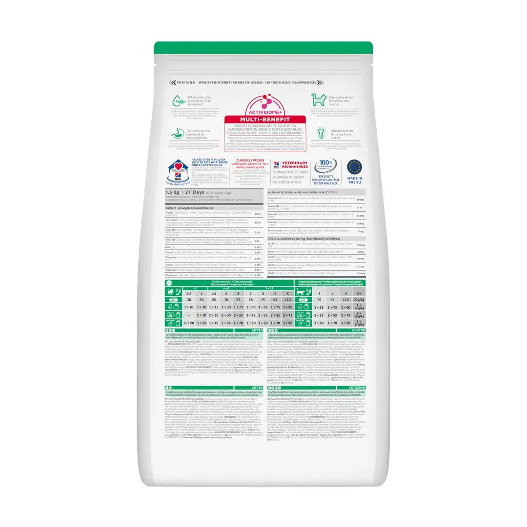 Hill's Science Plan Feline Kitten Salmon Dry Cat Food (Previously Tuna)   | Canine & Co