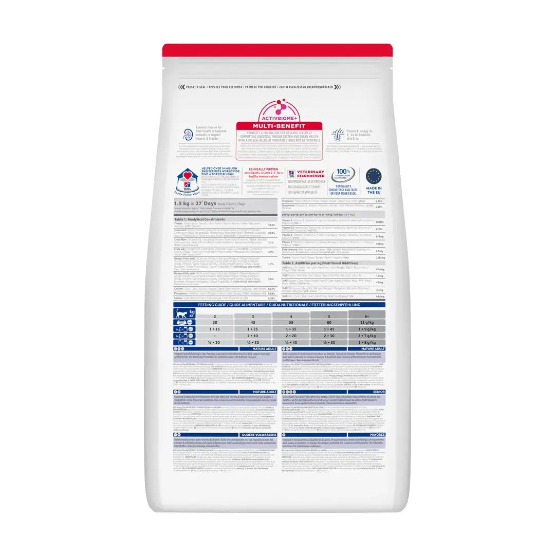 Hill's Science Plan Feline Mature Adult Salmon Dry Cat Food   | Canine & Co