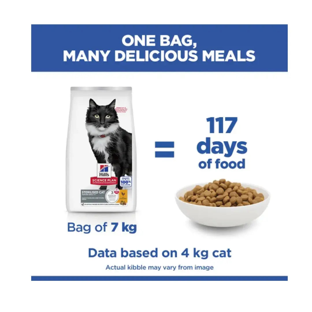 Hill's Science Plan Feline Mature Adult Sterilised Cat Chicken Dry Cat Food   | Canine & Co