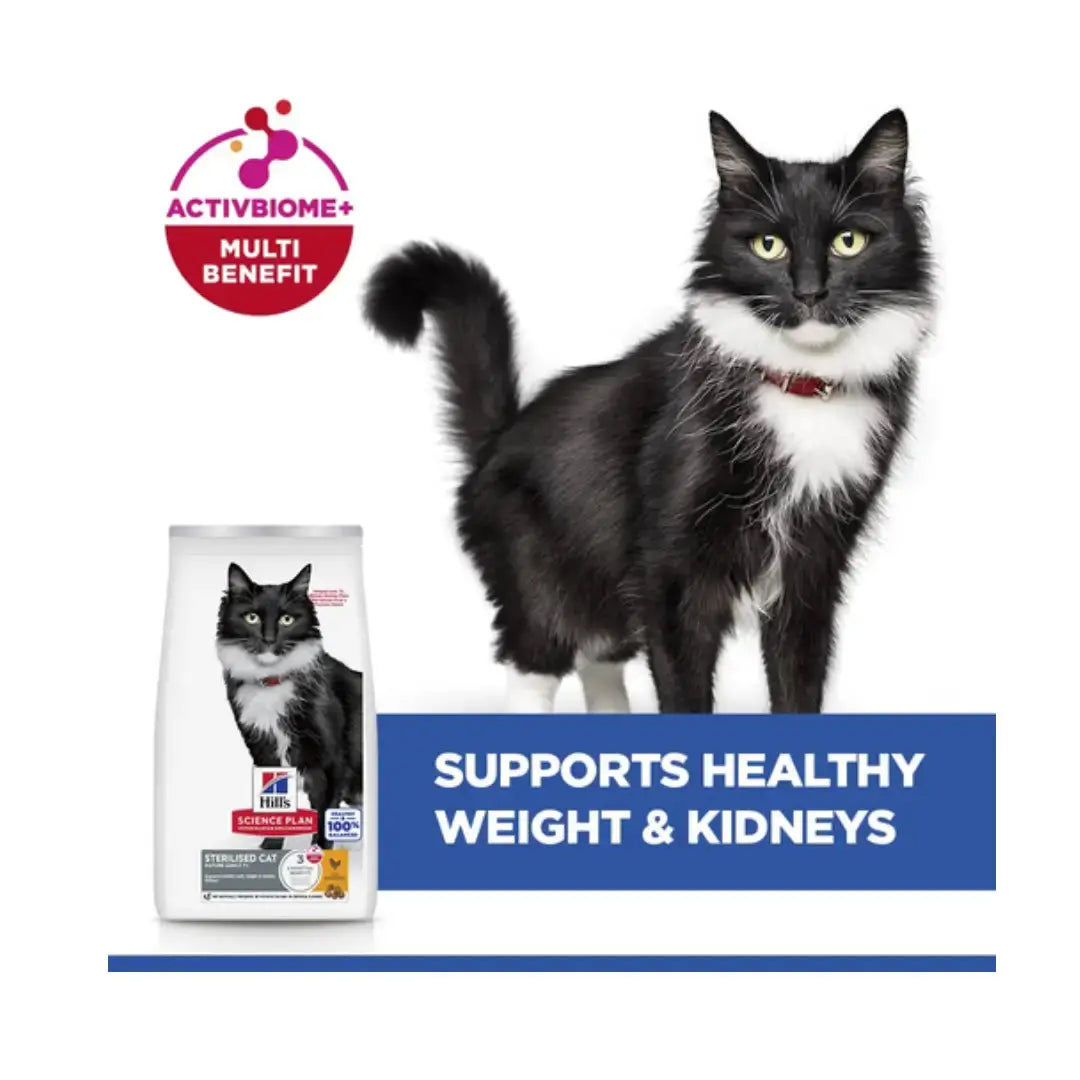 Hill's Science Plan Feline Mature Adult Sterilised Cat Chicken Dry Cat Food   | Canine & Co