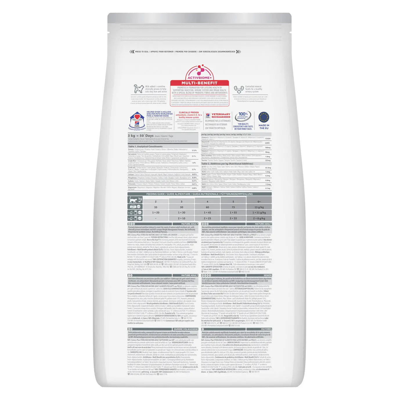 Hill's Science Plan Feline Mature Adult Sterilised Cat Chicken Dry Cat Food   | Canine & Co