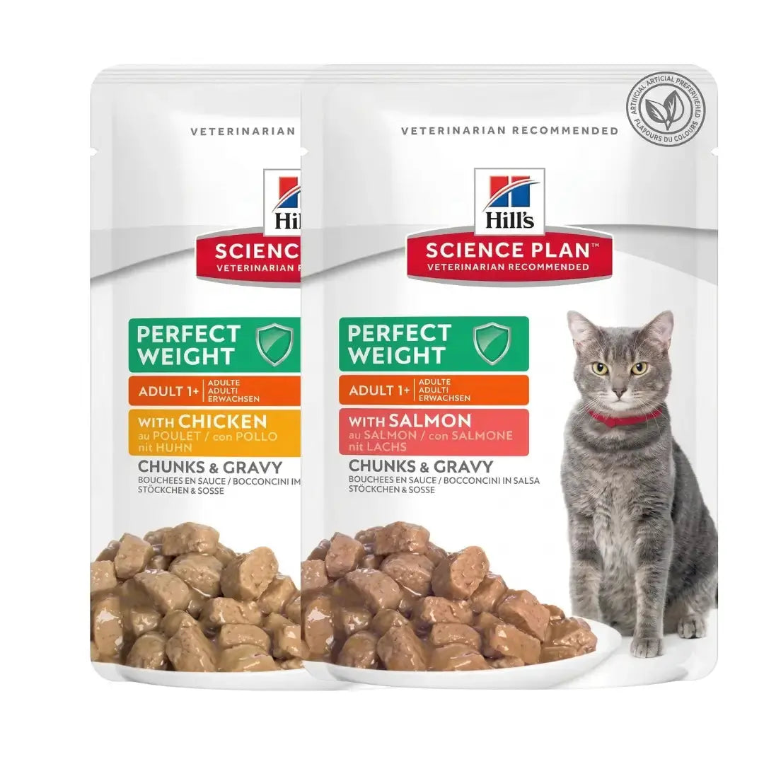 Hill's Science Plan Feline Perfect Weight Chicken & Salmon Multipack Wet Cat Food Pouch   | Canine & Co