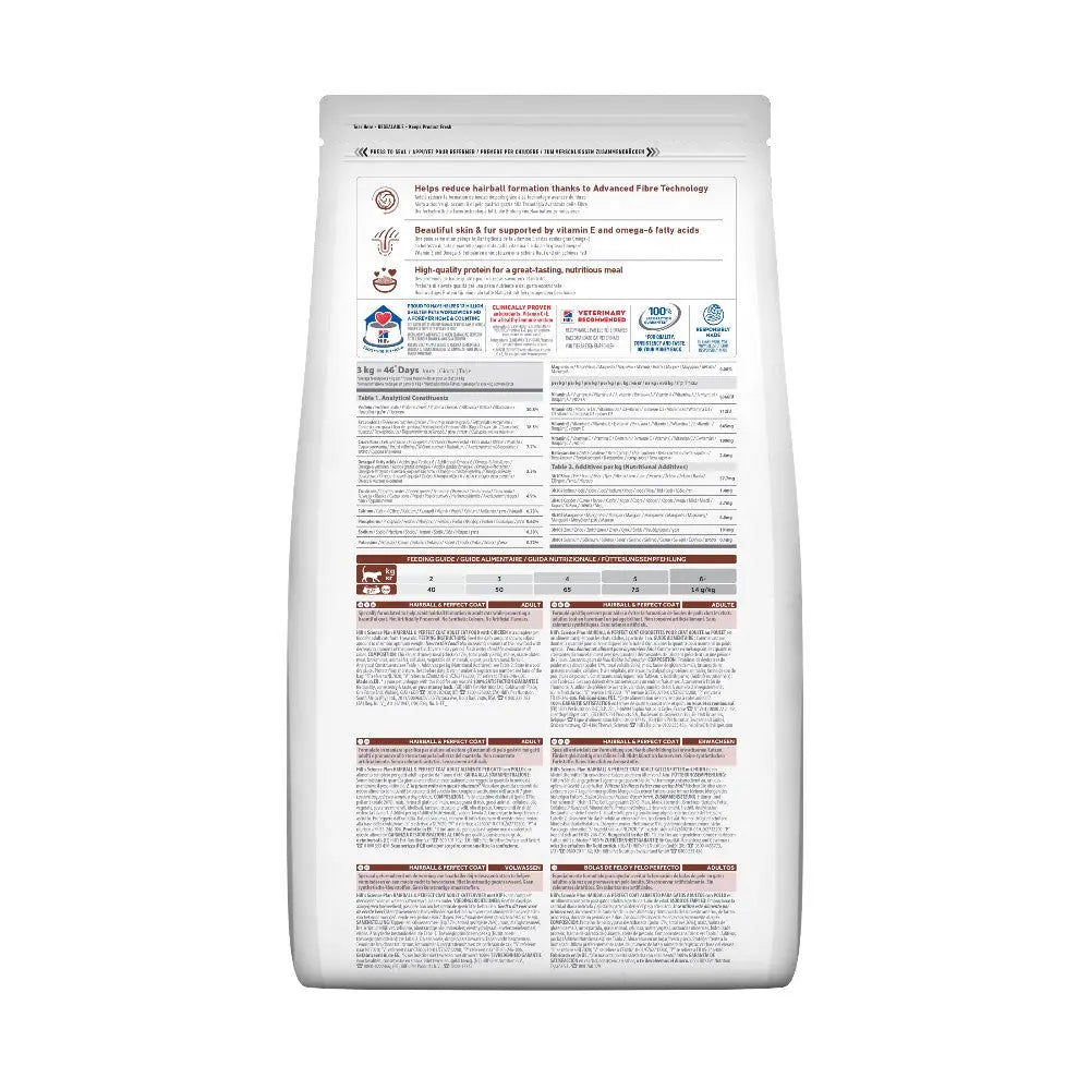 Dog food bag featuring nutritional information, ingredients, and feeding guidelines for optimal pet health.