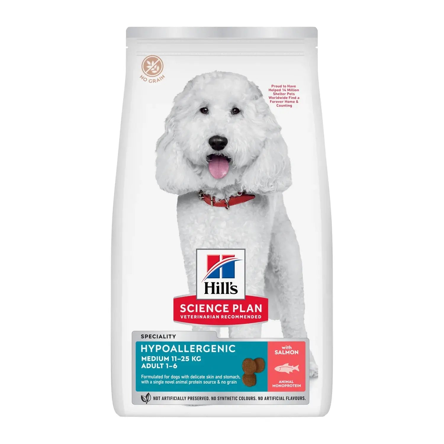 Hill's Science Plan Hypoallergenic Medium Adult dry dog food with salmon, bag front