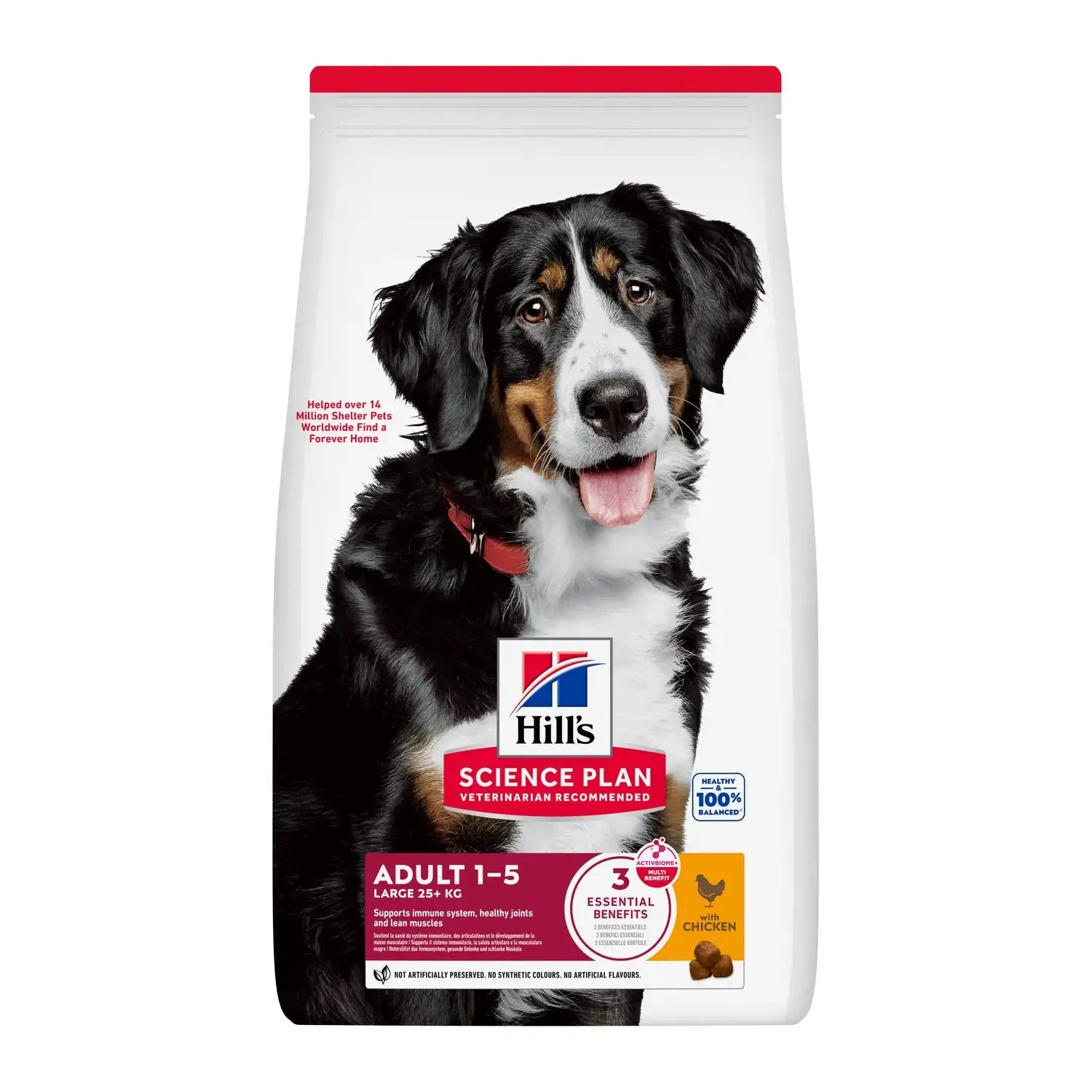 Hill's Science Plan Large Breed Adult dry dog food with chicken, new ActivBiome+ bag front