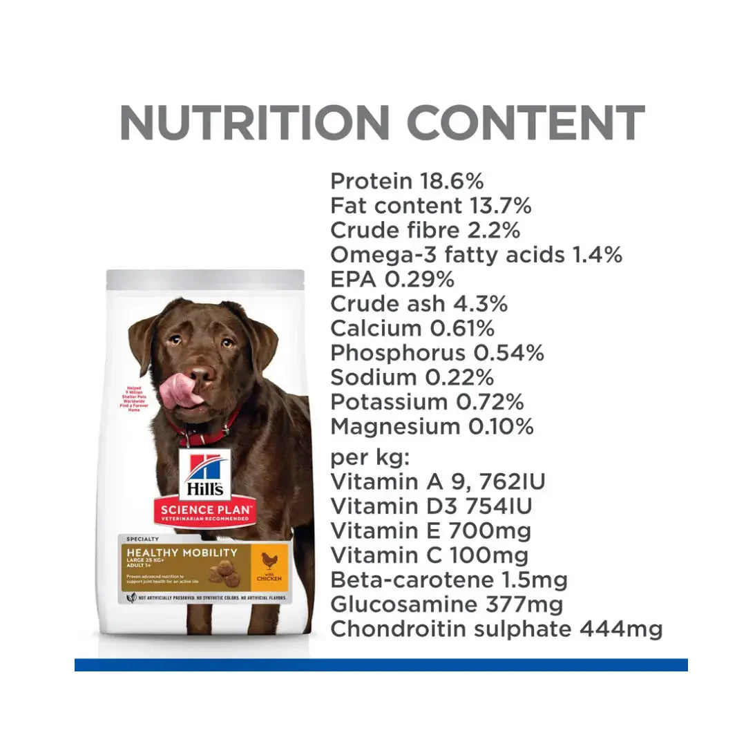 Hill’s Science Plan Large Breed Adult Healthy Mobility Chicken Dry Dog Food   | Canine & Co