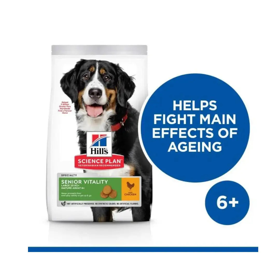 Hill’s Science Plan Large Breed Senior Vitality 6+ Chicken Dry Dog Food   | Canine & Co