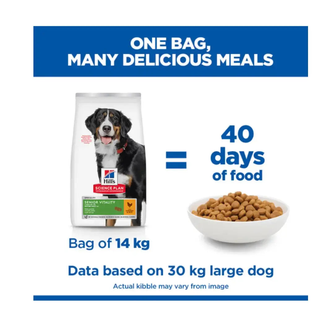 Hill’s Science Plan Large Breed Senior Vitality 6+ Chicken Dry Dog Food   | Canine & Co