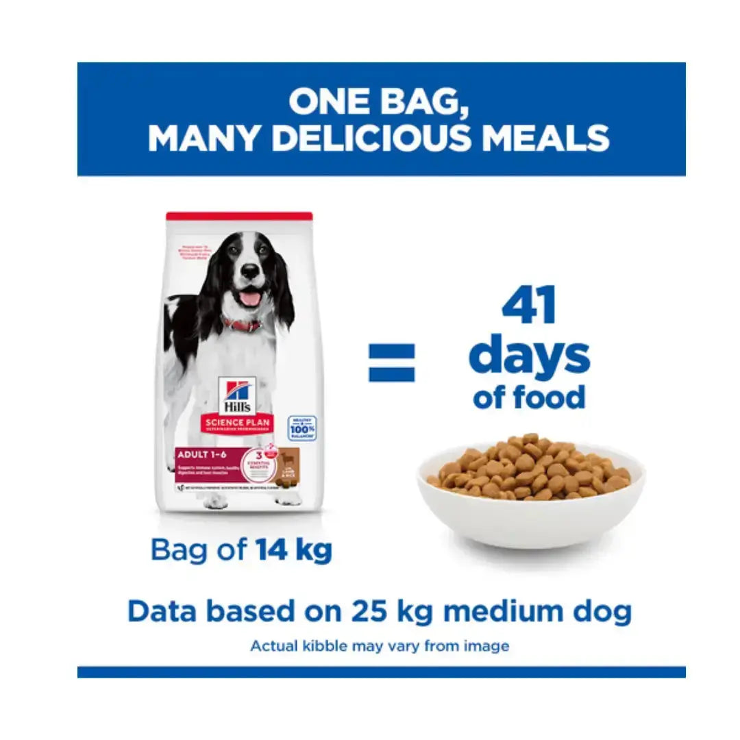 Hill’s Science Plan Medium Breed Adult Lamb & Rice Dry Dog Food   | Canine & Co