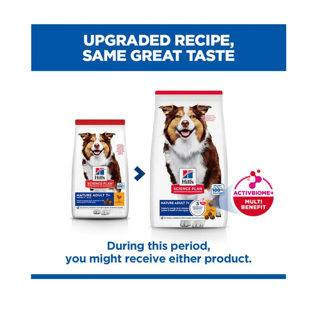 Hill’s Science Plan Medium Breed Mature Adult 7+ Chicken Dry Dog Food   | Canine & Co