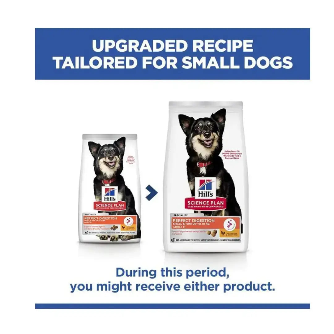 Hill’s Science Plan Small & Mini Adult Perfect Digestion Dry Dog Food, Chicken Flavour   | Canine & Co