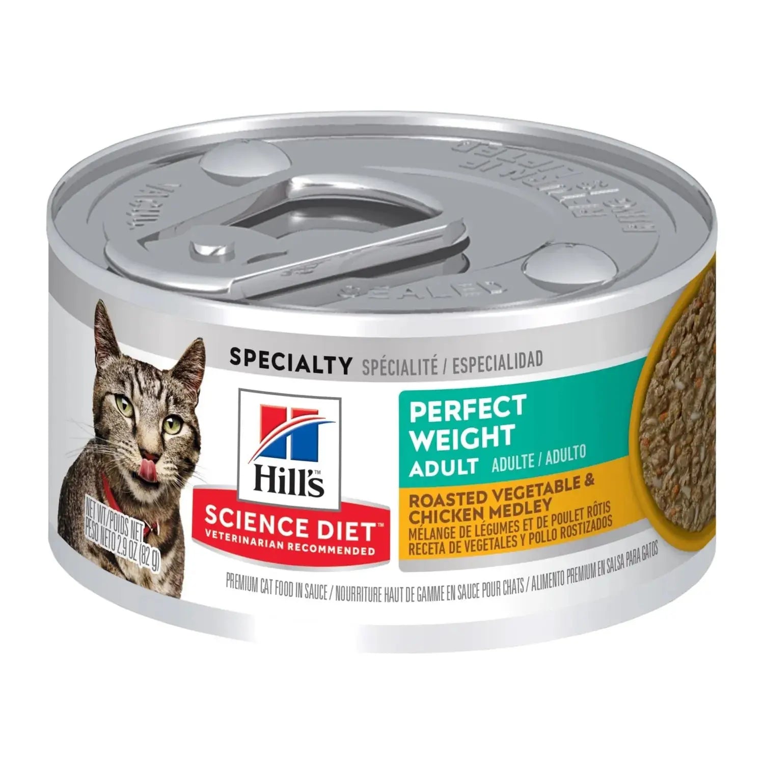 Hill's Science Plan Feline Perfect Weight Chicken & Vegetable wet cat food, front of pack