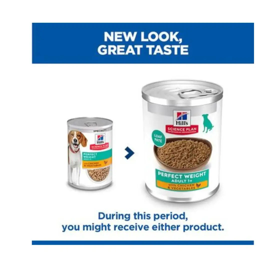 Hill's Science Plan Perfect Weight Adult Vegetable & Chicken Stew Wet Dog Food Can   | Canine & Co