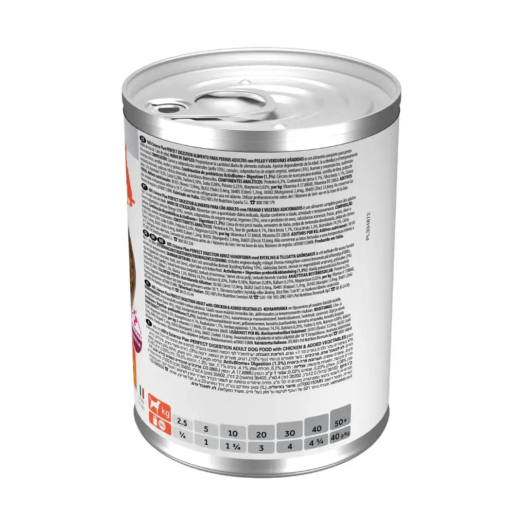 Hill's Science Plan Perfect Weight Adult Vegetable & Chicken Stew Wet Dog Food Can   | Canine & Co