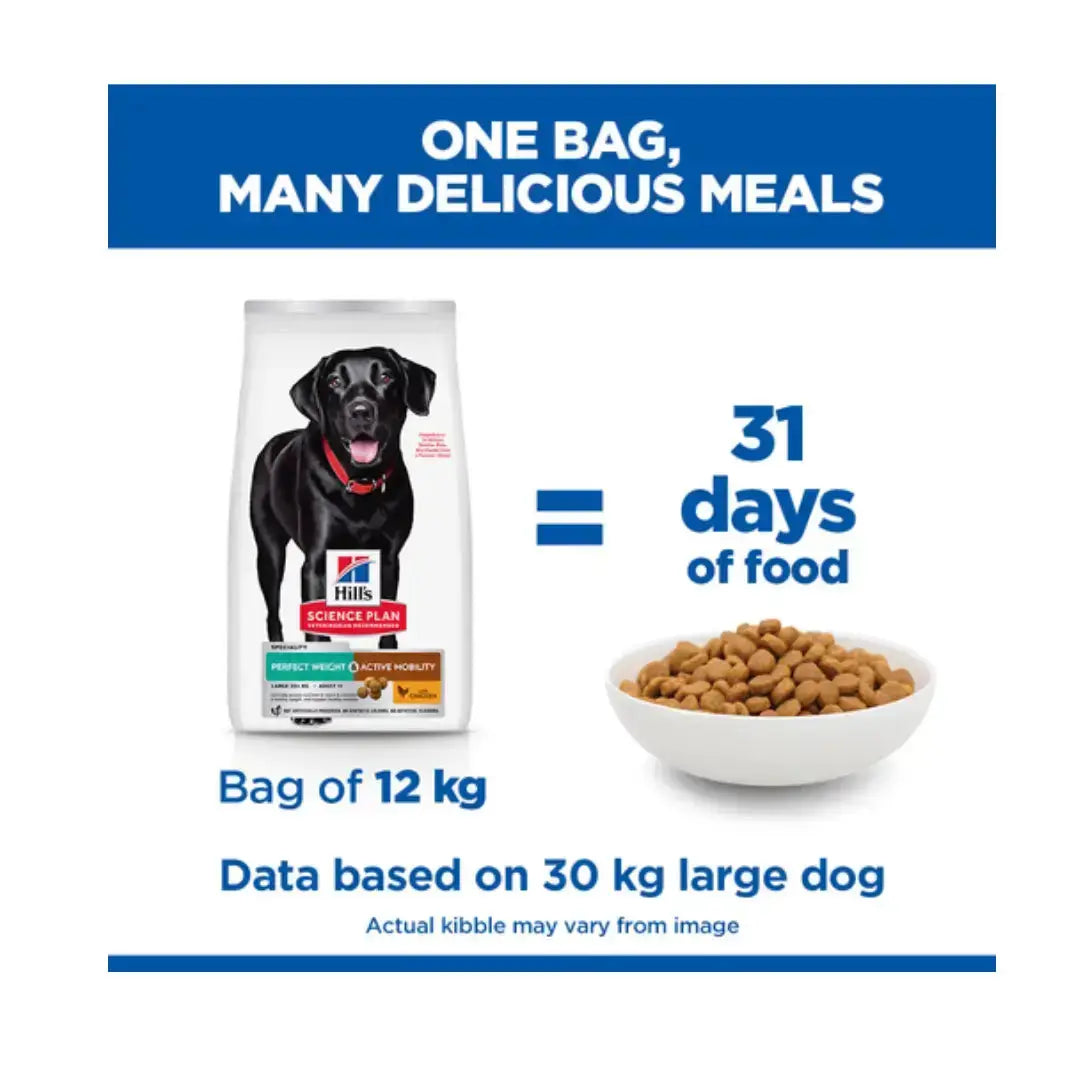 Hill's Science Plan Perfect Weight & Active Mobility Large Breed Chicken Dry Dog Food   | Canine & Co