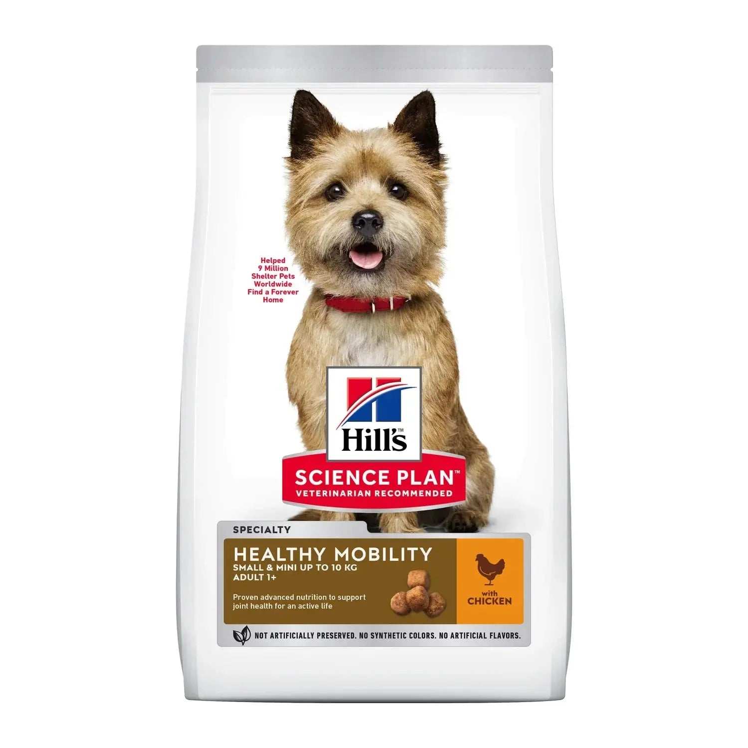Hill's Science Plan Small & Mini Adult Healthy Mobility Chicken dry dog food bag, front of pack