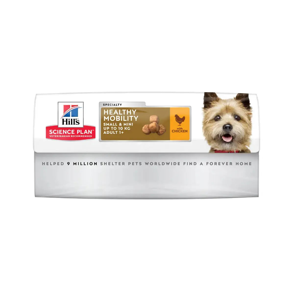 Hill's Science Plan Healthy Mobility dog food for small and mini adult dogs, featuring chicken flavor.
