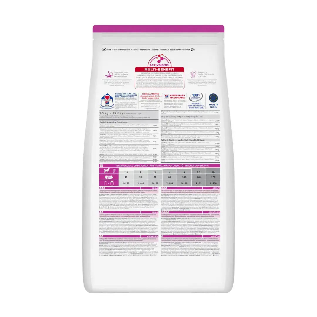 Hill’s Science Plan Small & Mini Adult Lamb & Rice Dry Dog Food   | Canine & Co
