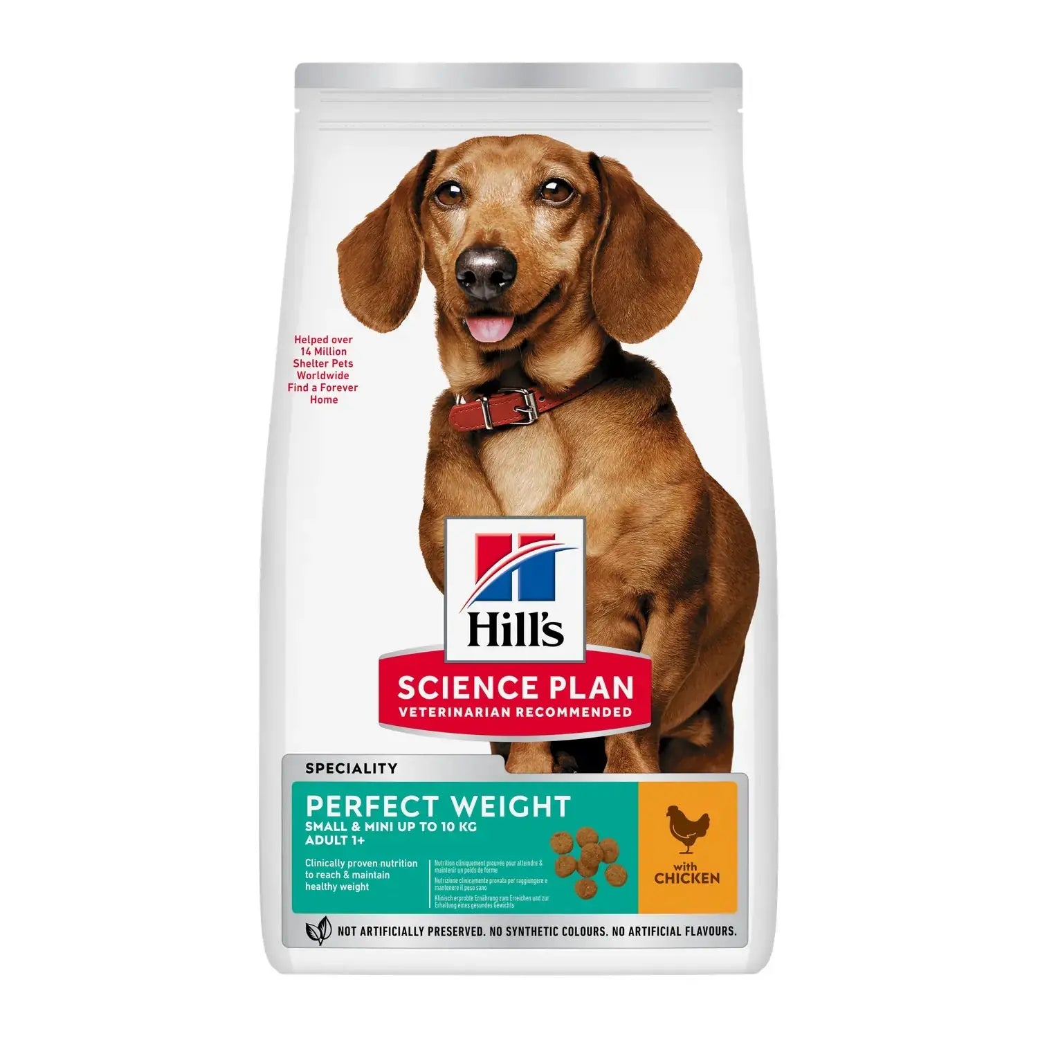 Hill's Science Plan Small & Mini Adult Perfect Weight Chicken dry dog food bag, latest packaging
