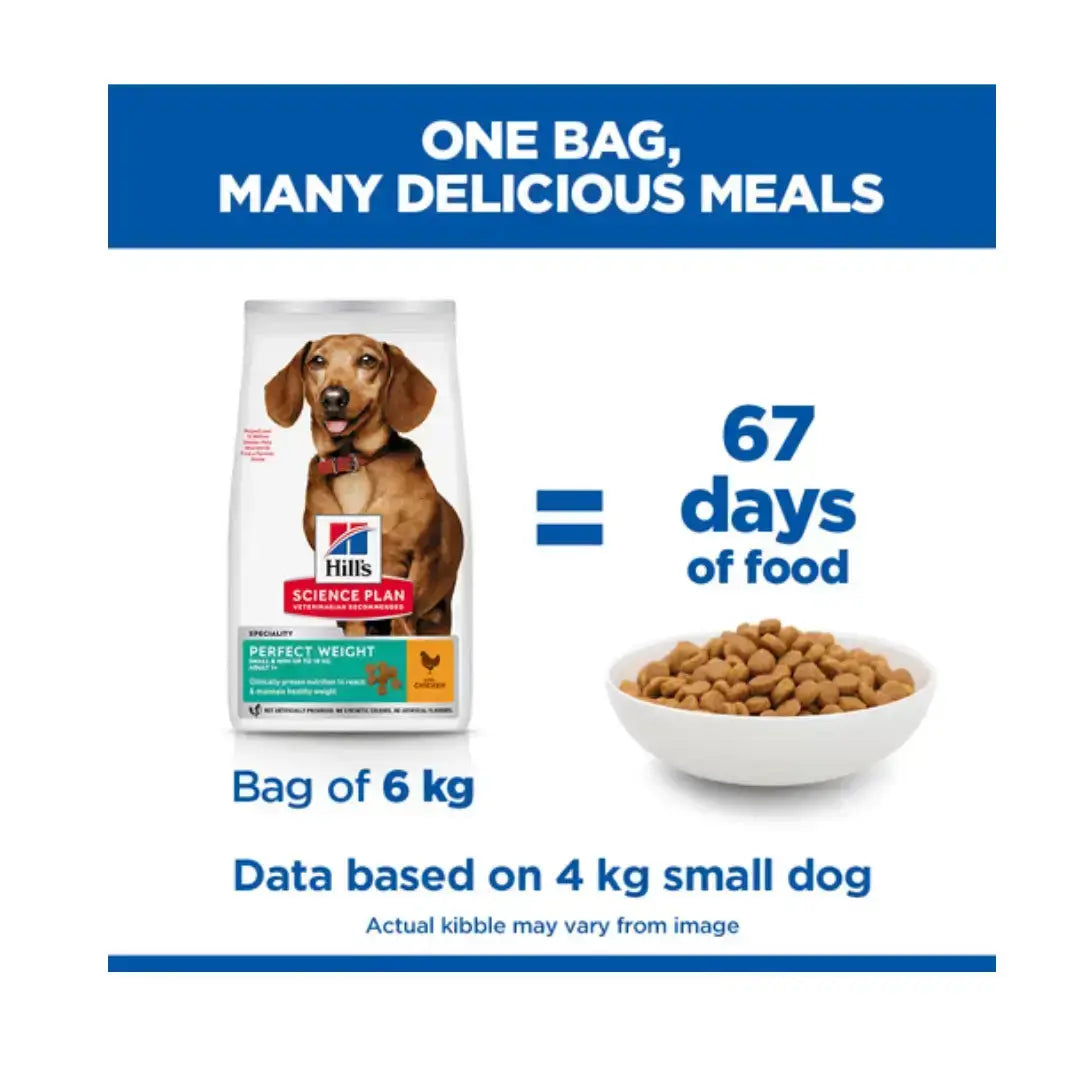 Hill's Science Plan Small & Mini Adult Perfect Weight Chicken Dry Dog Food   | Canine & Co