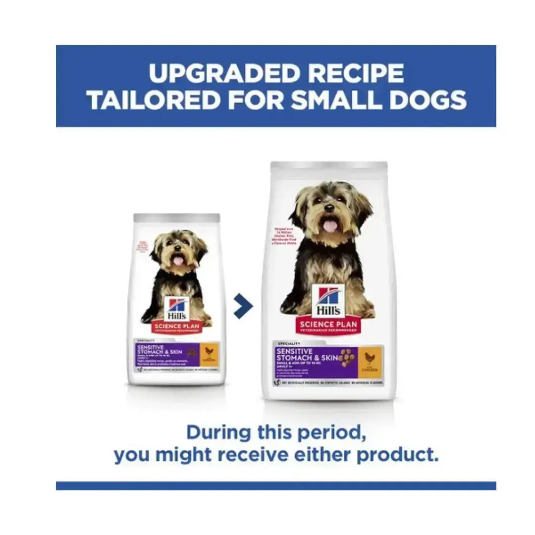 Hill's Science Plan Small & Mini Adult Sensitive Stomach & Skin Chicken Dry Dog Food   | Canine & Co