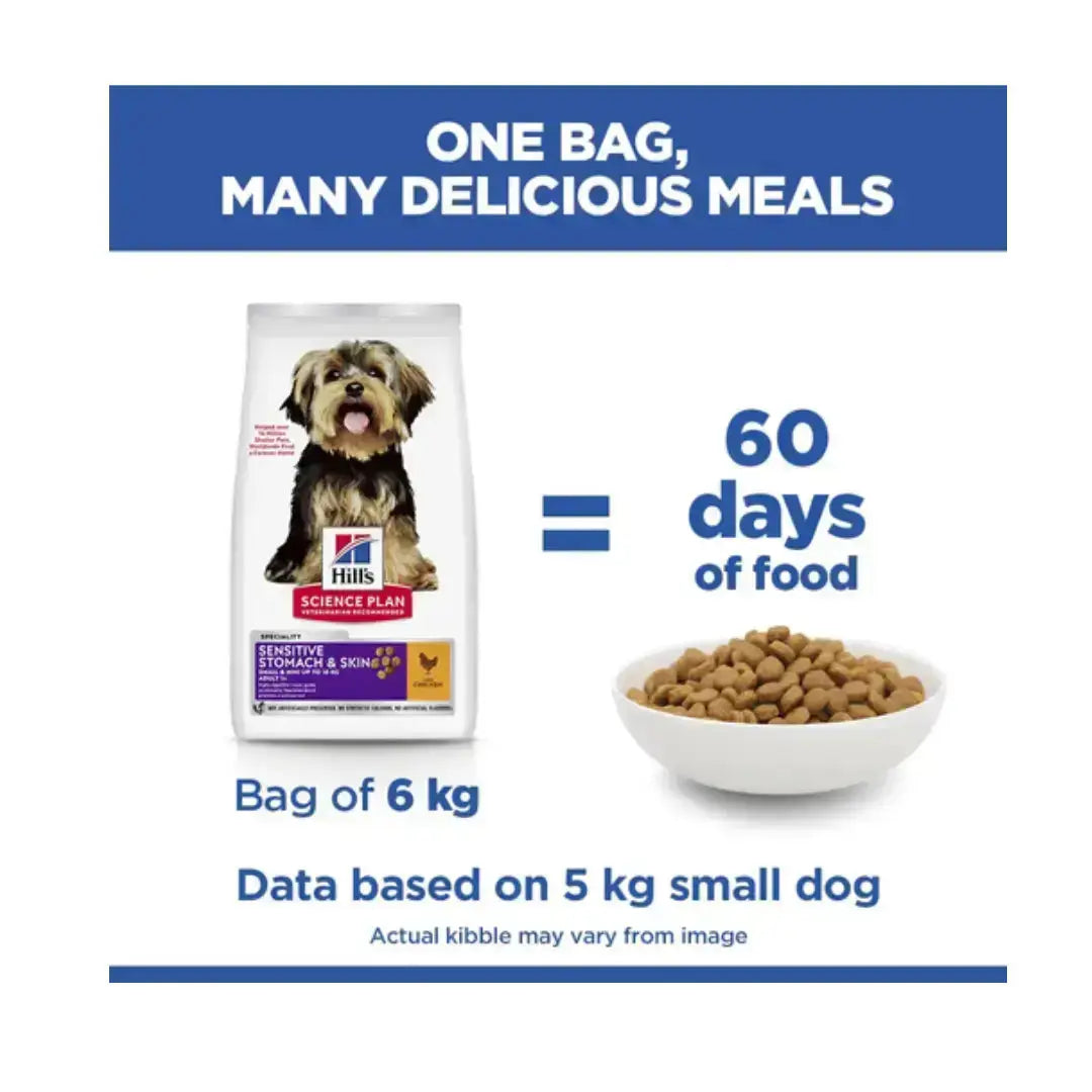 Hill's Science Plan Small & Mini Adult Sensitive Stomach & Skin Chicken Dry Dog Food   | Canine & Co