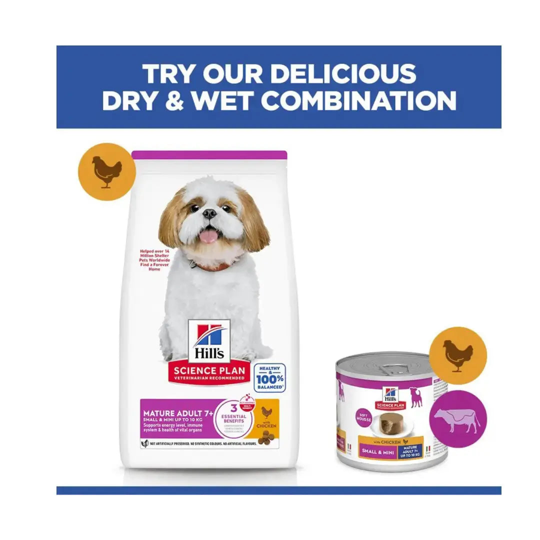 Hill’s Science Plan Small & Mini Mature Adult 7+ Chicken Dry Dog Food (New)   | Canine & Co