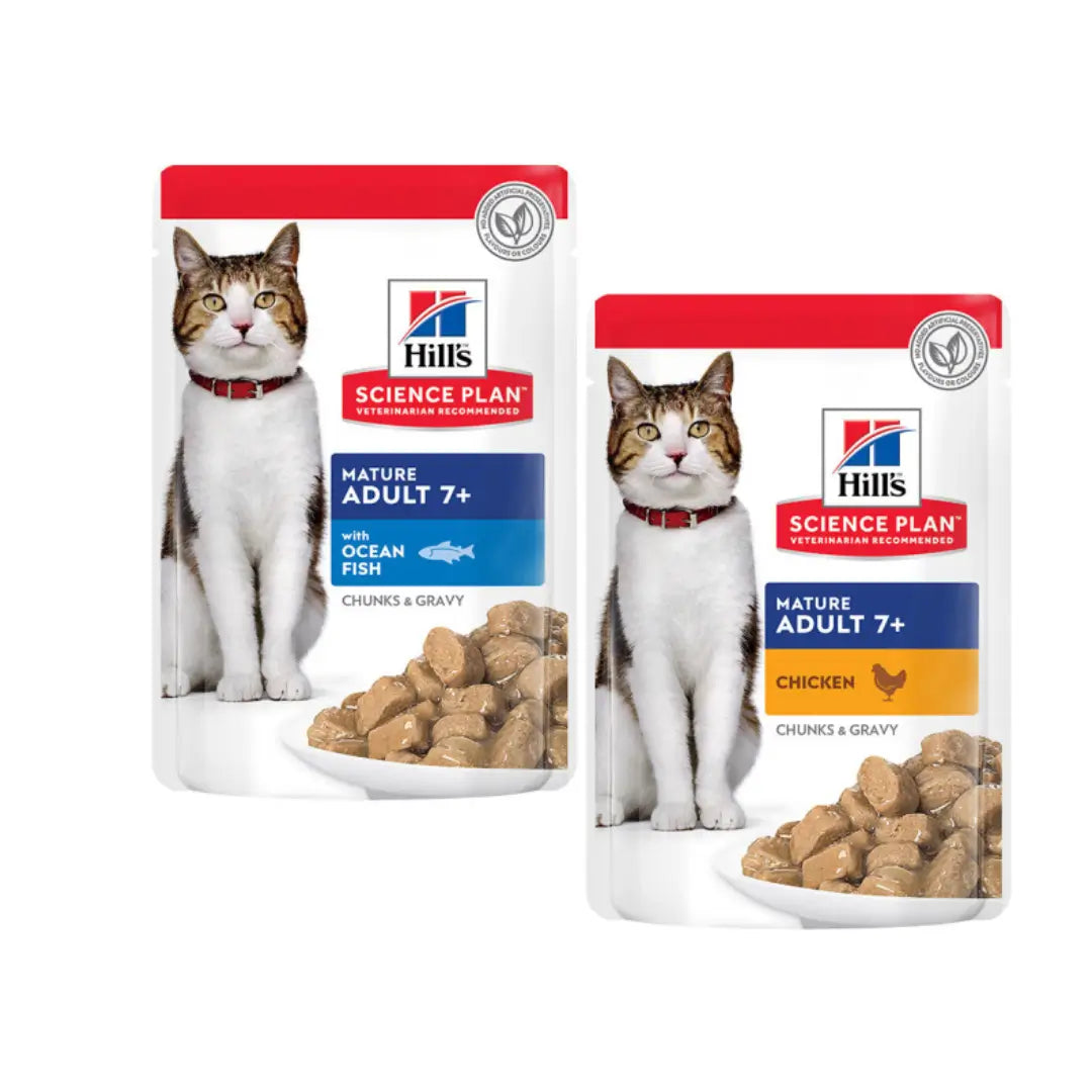Hill's Science Plan Feline Mature Adult Chicken & Ocean Fish Multipack Wet Cat Food Pouch   | Canine & Co