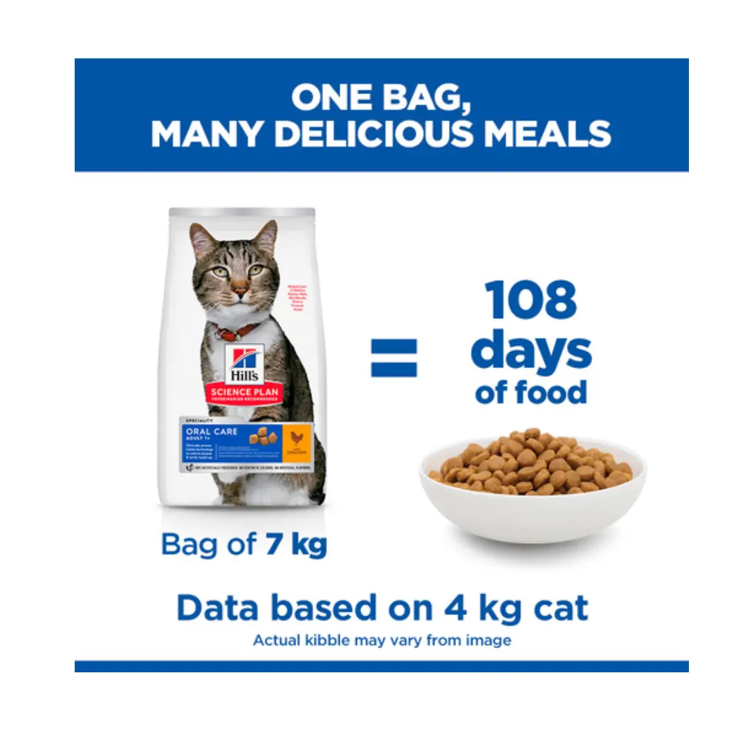Hill's Science Plan Feline Adult Oral Care Chicken Dry Cat Food   | Canine & Co