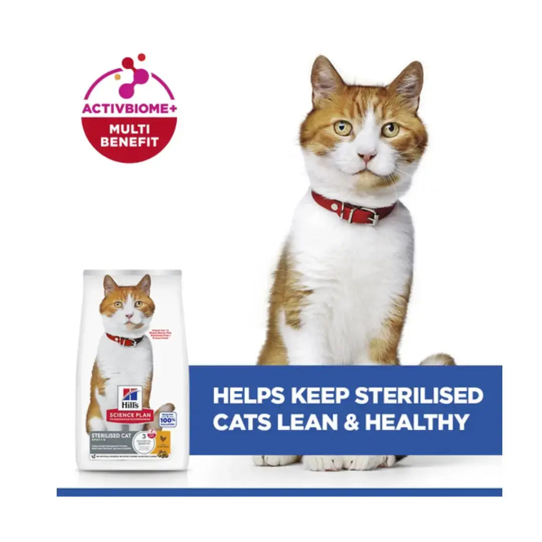Hill's Science Plan Feline Adult Sterilised Chicken Dry Cat Food   | Canine & Co