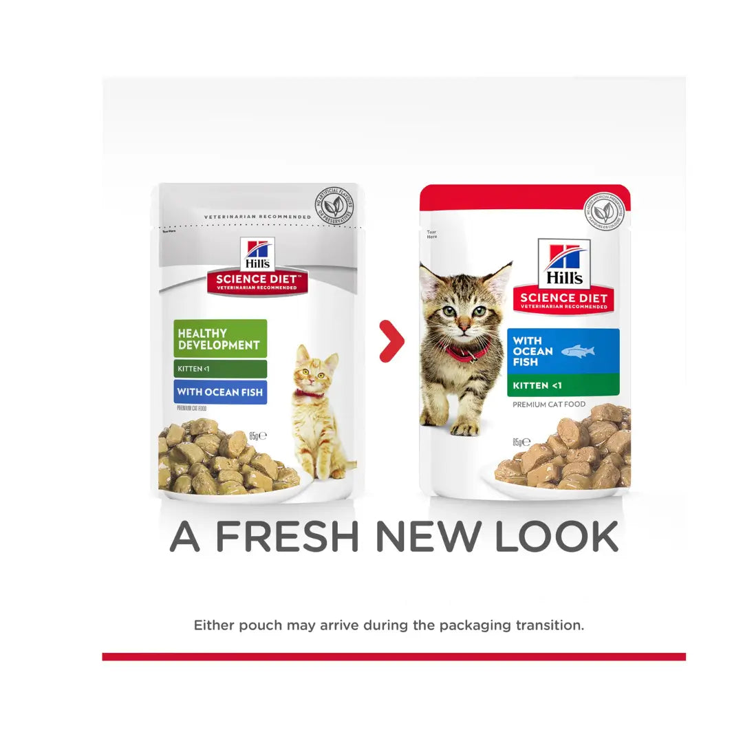 Hill's Science Plan Feline Kitten Chicken & Ocean Fish Multipack Wet Cat Food Pouch   | Canine & Co