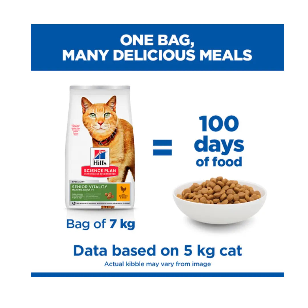 Hill's Science Plan Feline Senior Vitality Chicken Dry Cat Food   | Canine & Co