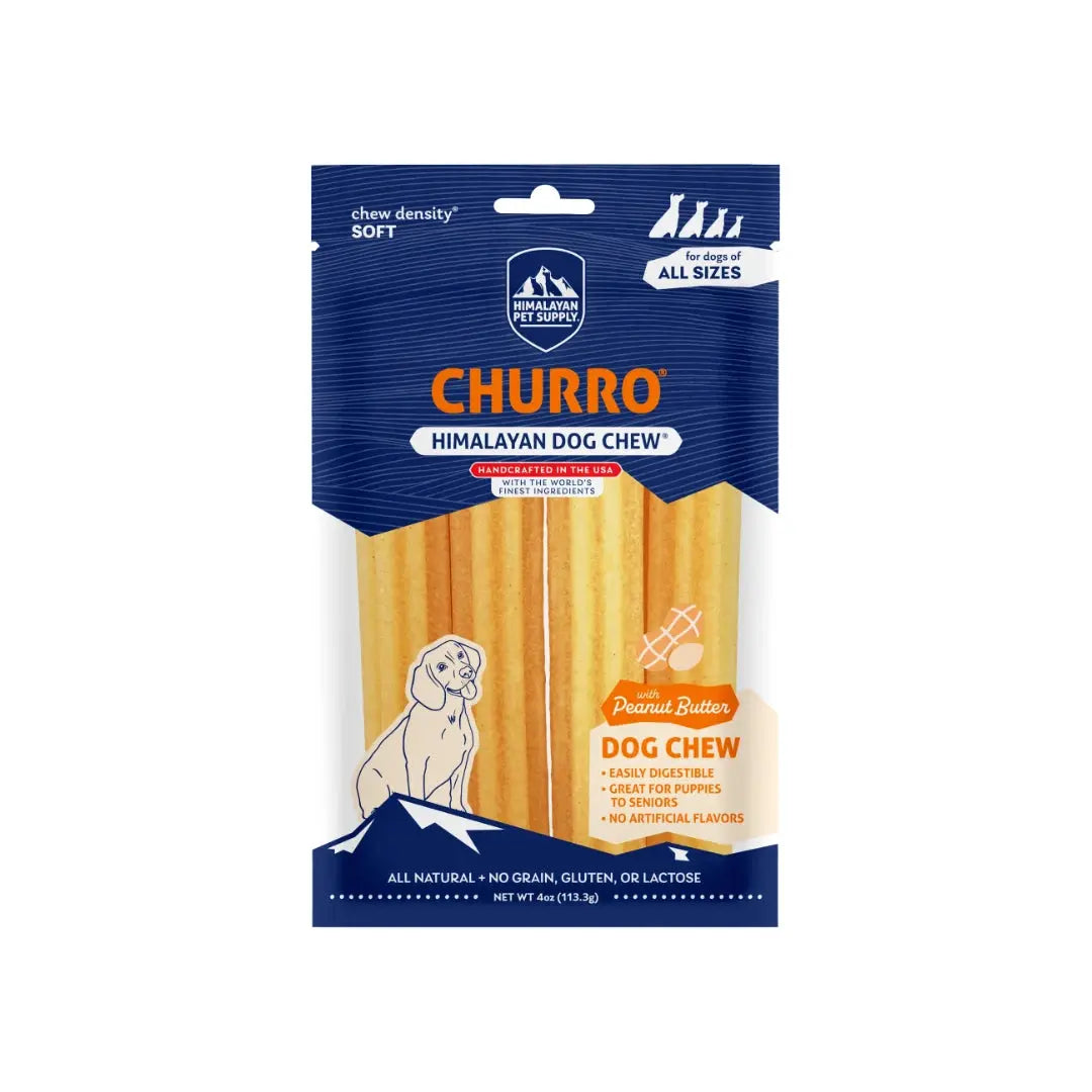 Himalayan Churro Dog Chew - Peanut Butter   | Canine & Co