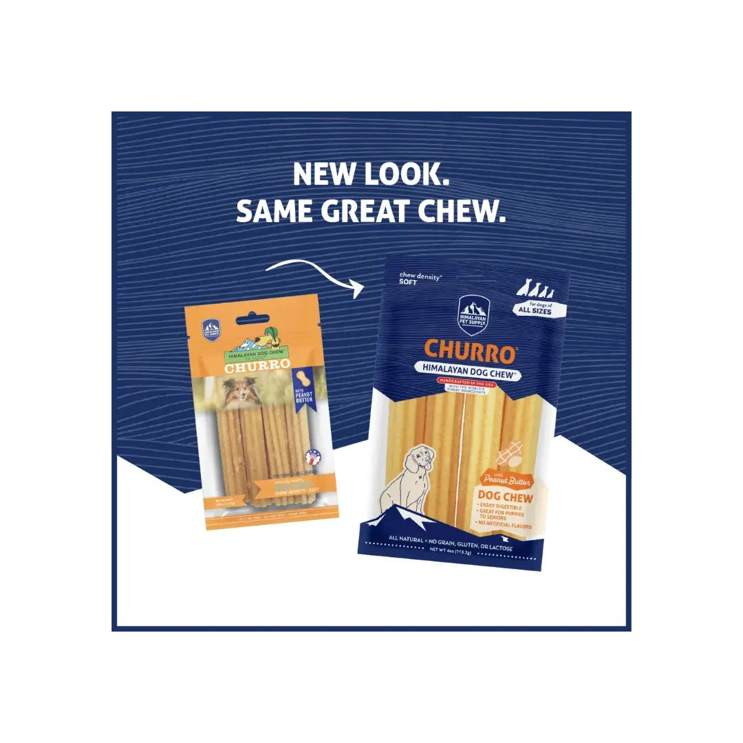 Himalayan Churro Dog Chew - Peanut Butter   | Canine & Co