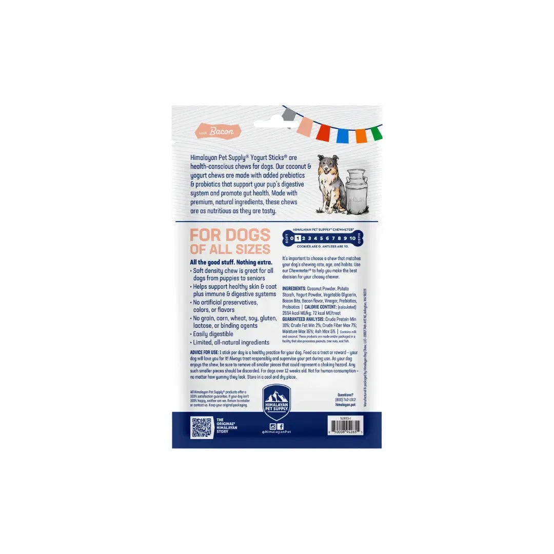 Himalayan Yogurt Sticks Dog Chew - Bacon   | Canine & Co