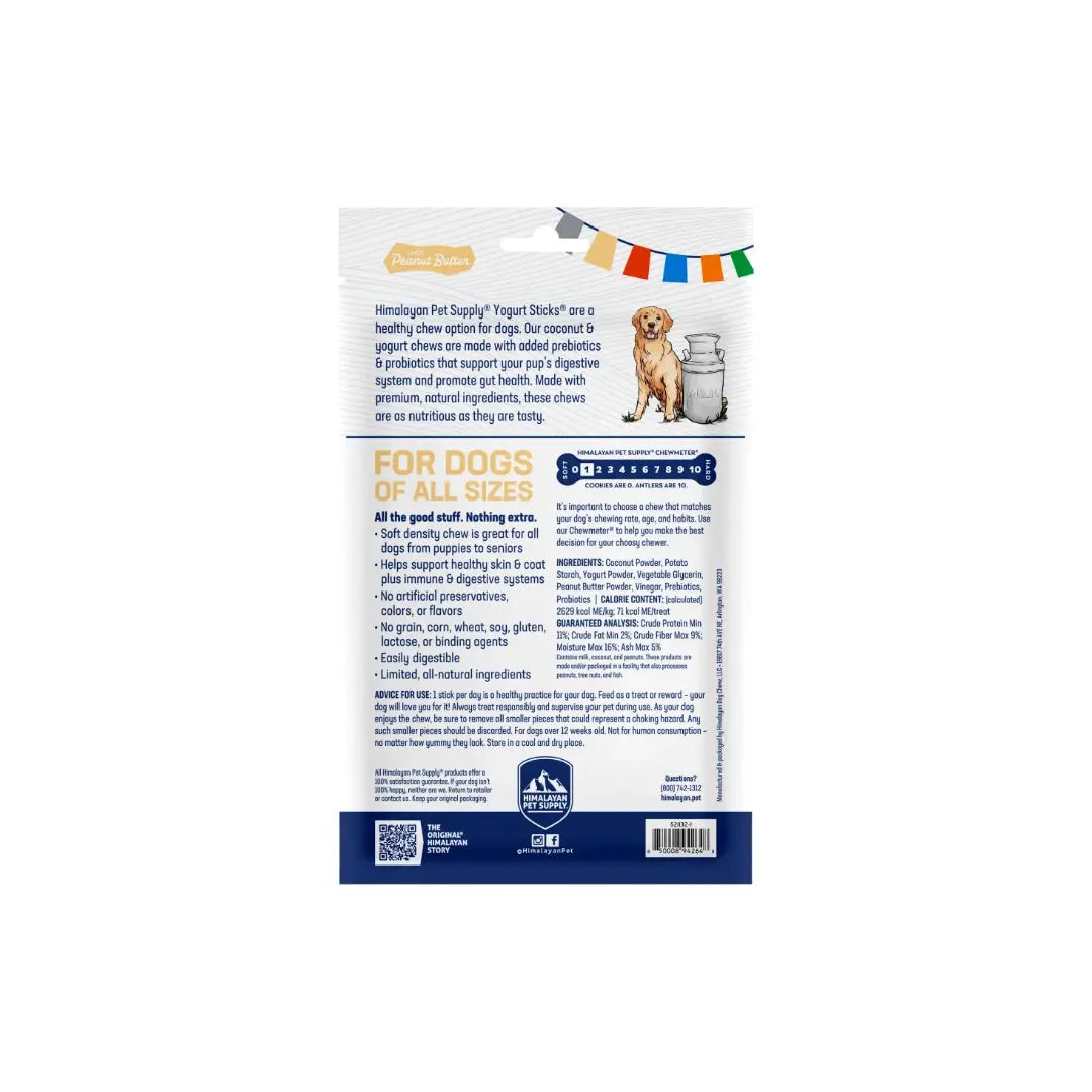 Himalayan Yogurt Sticks Dog Chew - Peanut Butter   | Canine & Co