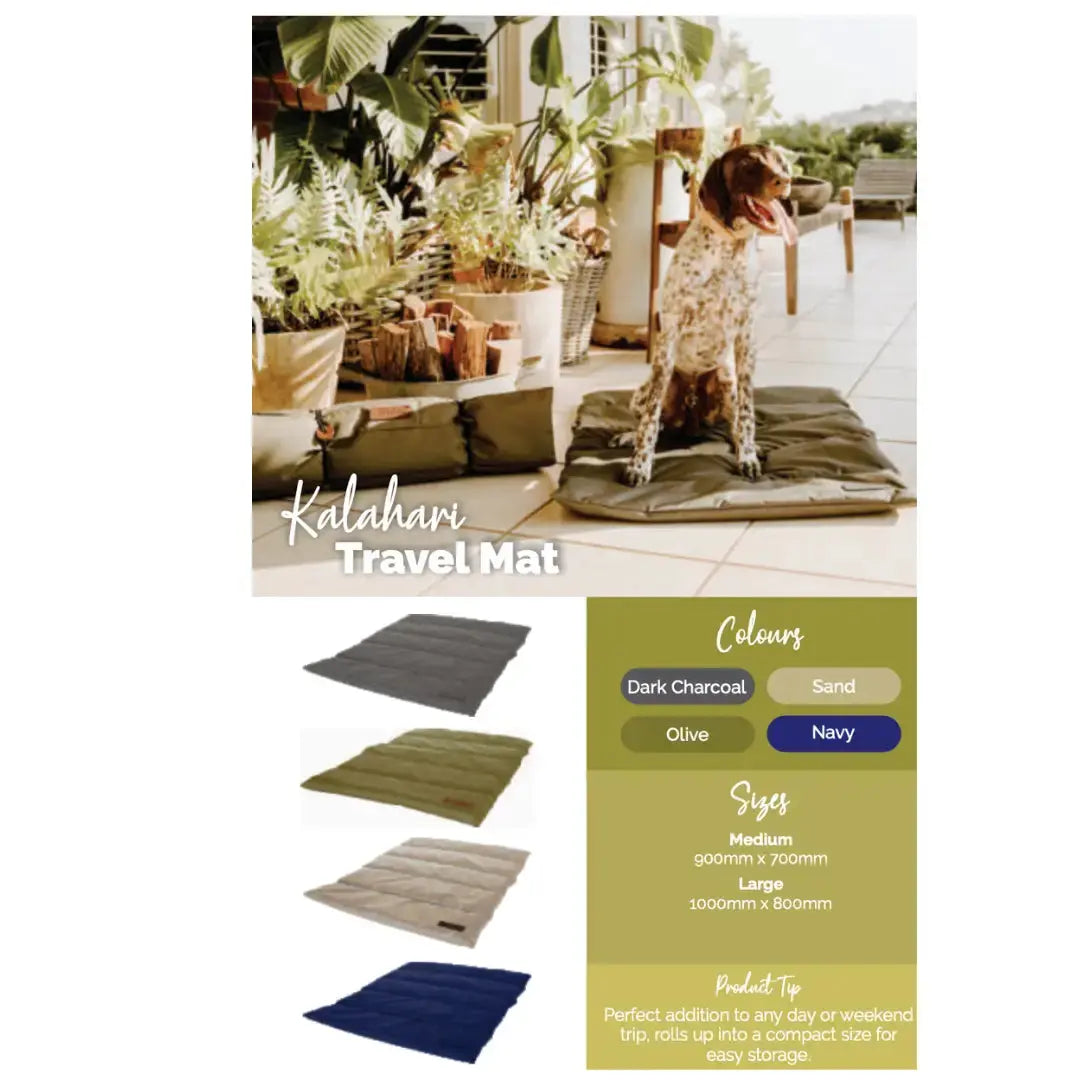 Huntlea Kalahari Dark Charcoal Travel Mat   | Canine & Co