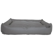 Cozy gray pet bed with soft padding for ultimate comfort and relaxation.