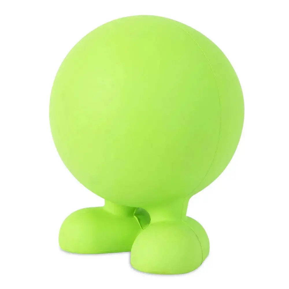 Green round toy with feet, perfect for playful decor or stress relief.
