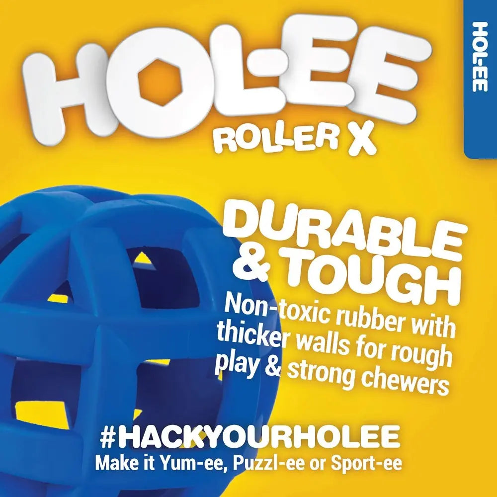 Durable blue rubber toy for tough play, designed for strong chewers and interactive fun.