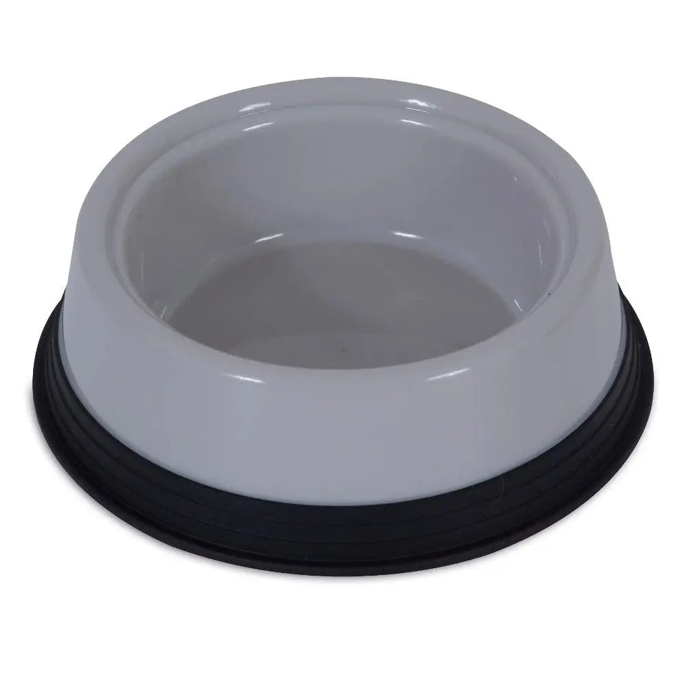 Pet food bowl with a non-slip base, perfect for feeding dogs and cats.