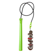 Dog training toy with a colorful tug handle and soft, chewable treats for positive reinforcement.