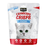 Kit Cat Cranberry Crisps seafood treats for cats, featuring crunchy texture and healthy ingredients.