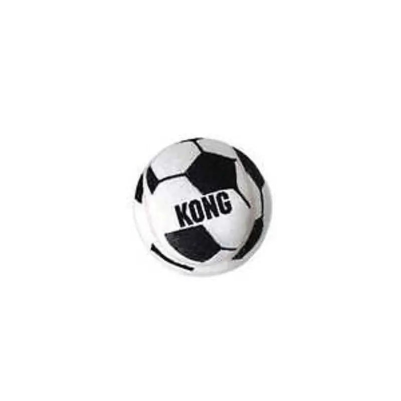 KONG soccer ball dog toy, durable, fun for fetch, promotes active play and exercise for pets.