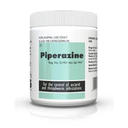 Piperazine powder for controlling ascarid and threadworm infestations in animals.